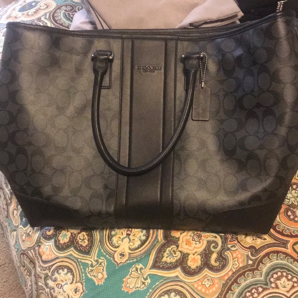 Brand New all black COACH Large tote -  $290